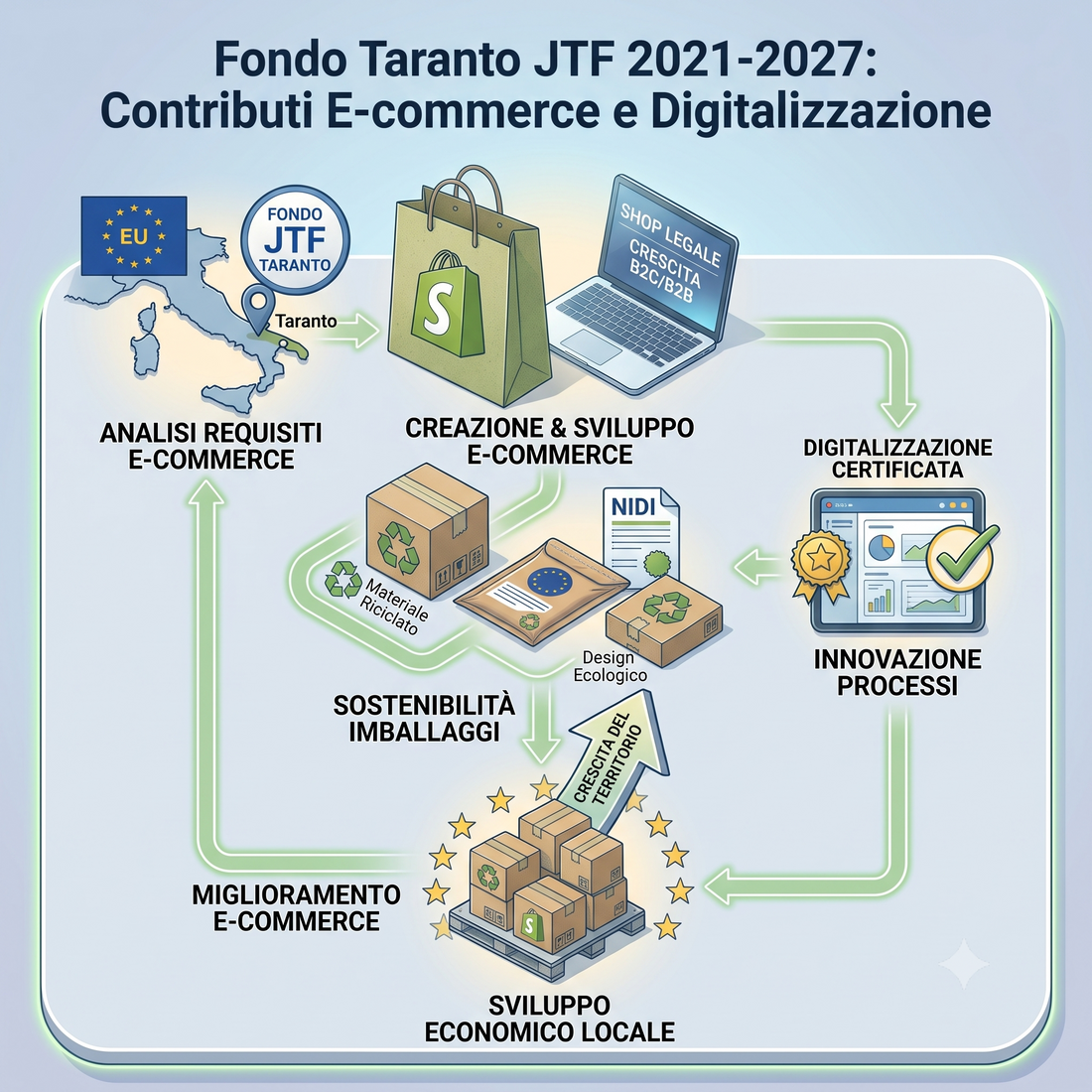 Fondo Taranto JTF 2021-2027: contributi e-commerce e digitalizzazione
