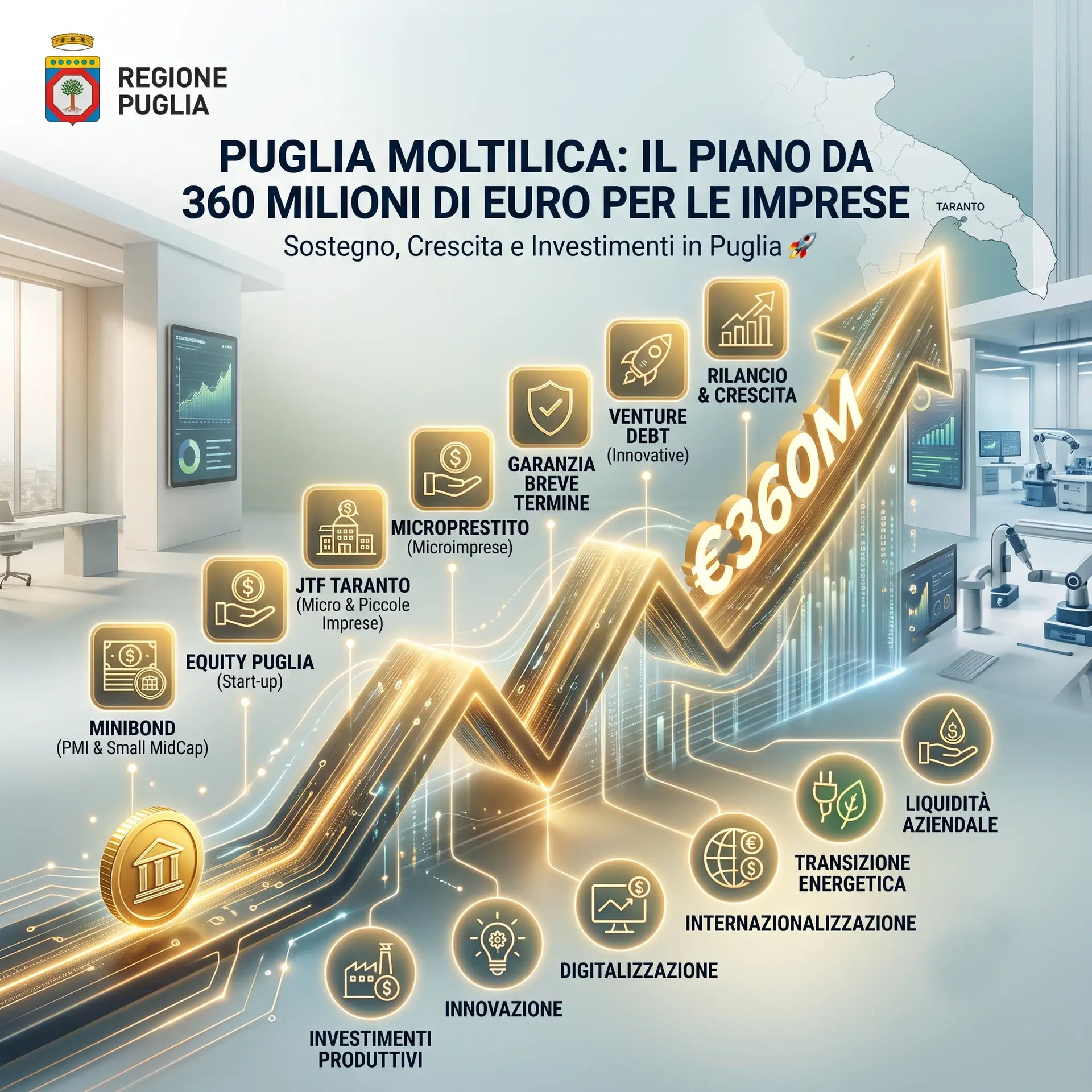Puglia Moltiplica: 360 Milioni di Euro per il Futuro delle Imprese Pugliesi