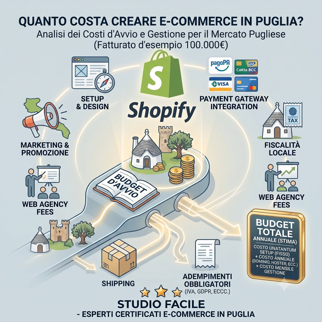 Quanto costa creare un e-commerce in Puglia nel 2026