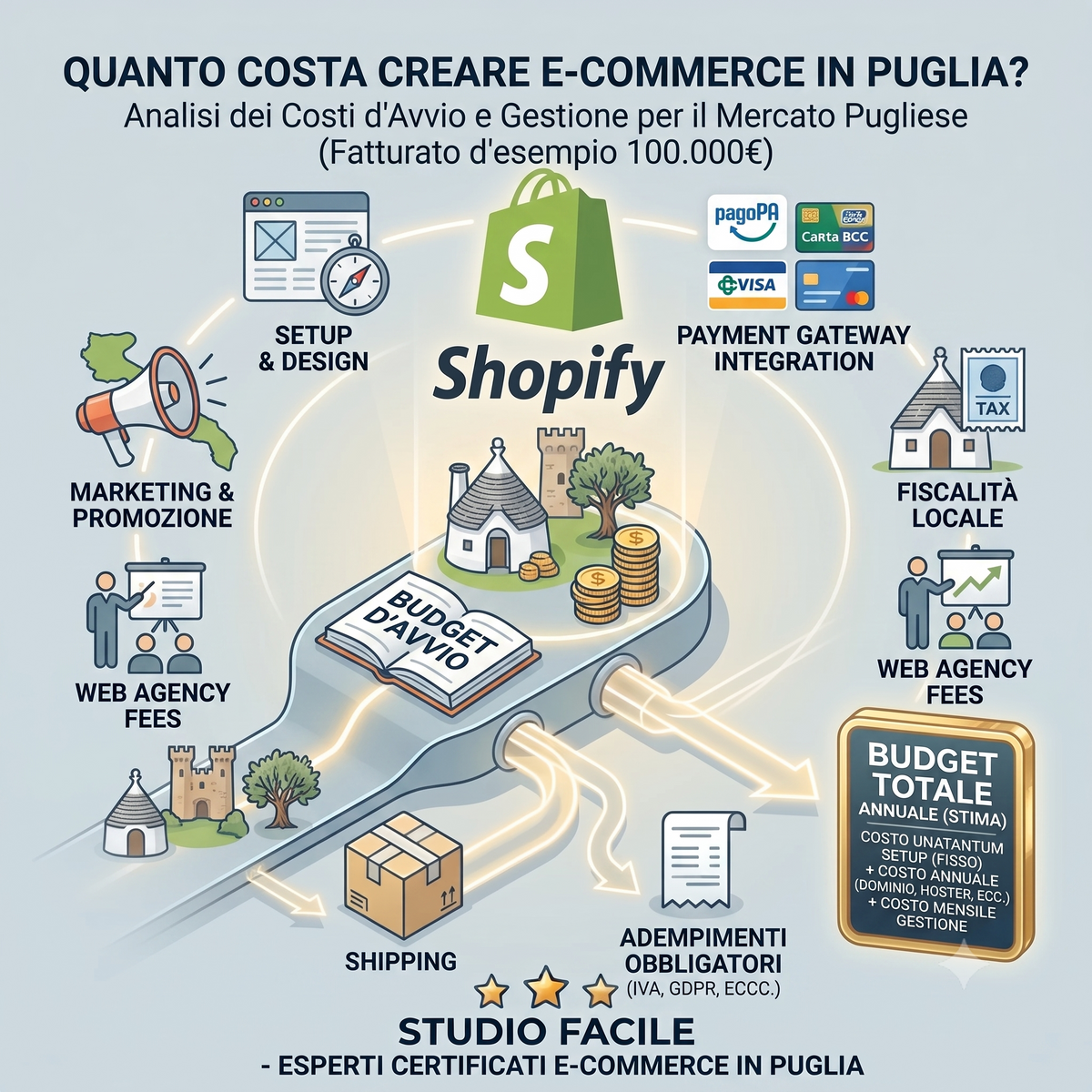Quanto costa creare un e-commerce in Puglia nel 2026