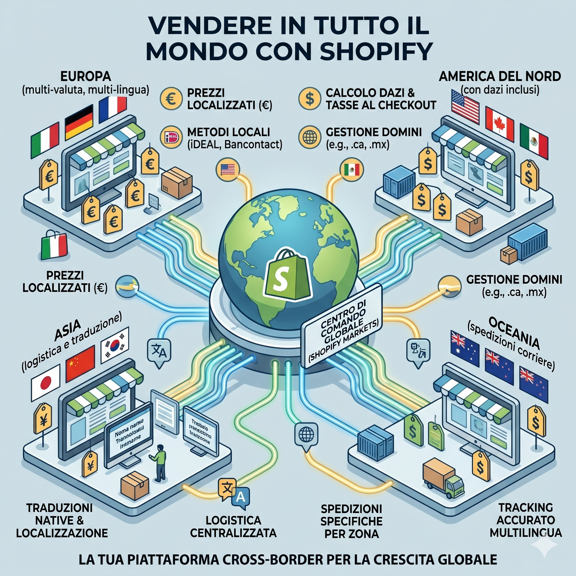 Shopify per E-commerce Internazionali: Guida Cross-Border 2026