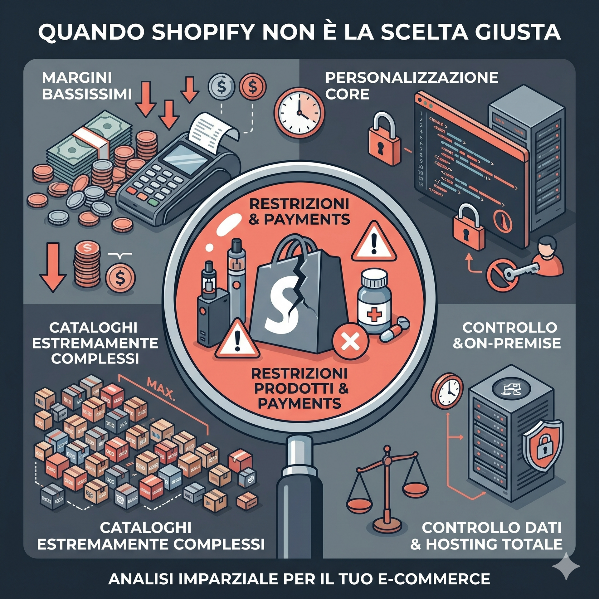 Quando Shopify NON è la scelta giusta: Limiti e Svantaggi 2026